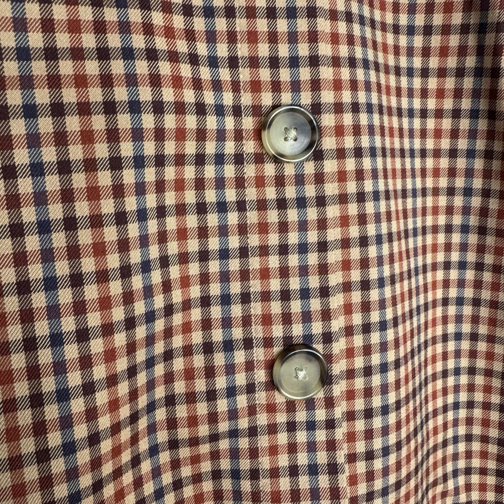 Loft‎ Skirt Womens Size 12 Brown Plaid Lined Side Button Academia Fall Autumn - Picture 3 of 7